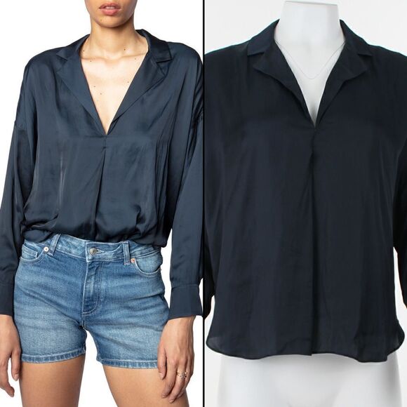 Zadig & Voltaire Tamy Notched Lapel Top - Picture 1 of 5